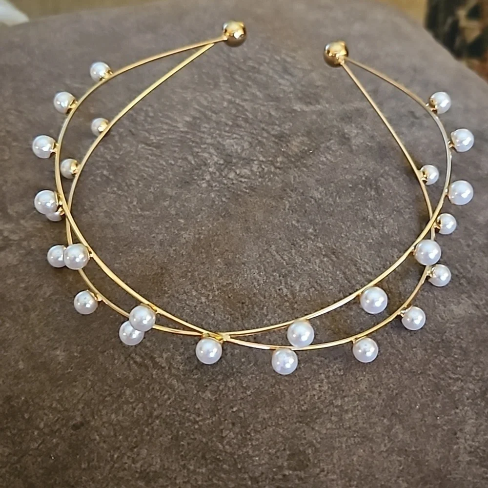 3/$30 Pearl Bridal Formal Special Occasion Crown Festival Headband